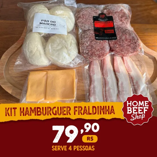 Kit 4 Hambúrguer Fraldinha