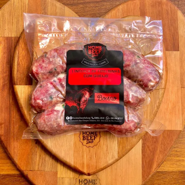 Linguiça Bovina com queijo coalho